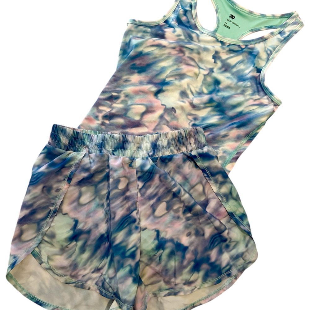 All in Motion Girls Activewear Set (Size Medium 7/8) Tank & Shorts - EUC